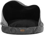 RECOBED Puf RECOBED cu pătură Velur gri/negru L Ø85cm