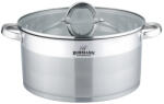 BOHMANN Cratita din inox cu capac Bohmann, 7.9 litri, 26 x 15 cm, capac sticla termorezistent, compatibil inductie (BH 1326)