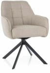 SIGNAL MEBLE Metro Bjorn Forgó Étkezőszék Világos Bézs Szövet Fekete Fém Vázzal