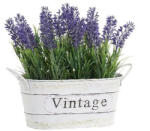 DekorPlaza Levendula Fém Kaspóban 24x11x20cm 523697