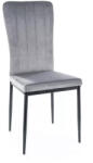 SIGNAL MEBLE Vigo Bluvel Elegáns Bársony Étkezőszék Szürke Fekete Vázzal