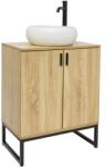 Ceramia Fürdőszobaszekrény mosdóval Ceramia Easy 60x73x36 cm világos tölgyfa fényes EASYUMDB5 (EASYUMDB5)