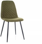 SIGNAL MEBLE Twist Nea Olívazöld Kárpitozott Étkezőszék Fekete Fém Vázzal