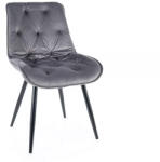 SIGNAL MEBLE Cherry II Bársony Étkezőszék Szürke Steppelt Kárpitozással
