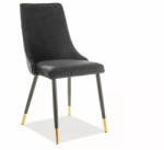 SIGNAL MEBLE Piano Luxus Bársony Étkezőszék Fekete-Arany Rombusz Mintával
