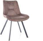 SIGNAL MEBLE Link Modern Mikroszálas Étkezőszék Szürke Matt Fekete Vázzal