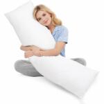 Kidizi Perna pentru dormit lateral cu husa din bumbac detasabila 145x45 cm Kidizi, culoare alba (5949551919384)