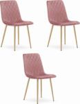 LEOBERT TURIN szék - rózsaszín bársony/lábak fa szín x 3