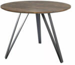 SIGNAL MEBLE Tetis Vintage Kerek Étkezőasztal MDF Dió Fekete Fém Lábakkal