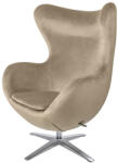 King Home Egg Széles Bársony Fotel Khaki