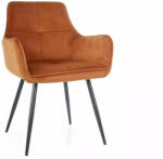 SIGNAL MEBLE Grape Bluvel Fahéjbarna Bársony Étkezőszék Fekete Fém Lábakkal