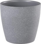 Strend Pro Műanyag virágcserép, Strend Pro Garden Stone, szürke, átmérő: 28 cm, magasság: 26 cm, pöttyökkel, betéttel, 11 l, kőhatású, kerek (TC256970)