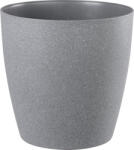 Strend Pro Műanyag virágcserép, Strend Pro Garden Stone, szürke, átmérő: 35 cm, magasság: 35 cm, pöttyökkel, betéttel, 24 l, kőhatású, kerek (TC256969)