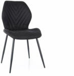 SIGNAL MEBLE Mike Nea Geometrikus Fekete Szövet Étkezőszék Fém Vázzal