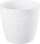 Strend Pro Műanyag virágcserép, Strend Pro Garden Stone, fehér, átmérő: 28 cm, magasság: 26 cm, pöttyökkel, betéttel, 11 l, kőhatású, kerek (TC256967)