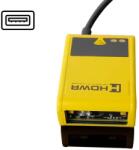 HDWR Vezetékes QR vonalkódolvasó, robusztus fémház, LCD szkenner, USB, manuális és automatikus, helyhez kötött, ütésálló, ideális pénztárgépekhez, pontos kódolvasás, Aztec, előtag- és utótagkódok, sárga, H