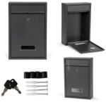 ModernHOME Antracit horganyzott acél postaláda kerítésre vagy falra, újságtartóval (HPB006)