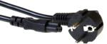 ACT Powercord mains connector Schuko CEE 7/7 male (angled) - C5 IEC 3m Black AK5024 (AK5024)