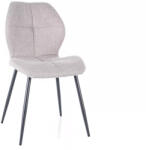 SIGNAL MEBLE Frank Nea Szürke Kárpitozott Étkezőszék Fekete Fém Lábakkal