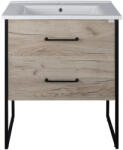 TMP cabinets Iron 75 Álló Fürdőszobabútor - Sanovit Atria 9075 Porcelán Mosdóval - 75 X 45, 5 cm