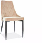 SIGNAL MEBLE Trix B Bézs Bársony Étkezőszék Fekete Fém Vázzal