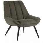 SIGNAL MEBLE Cella Brego Olívazöld Kárpitozott Fotel Fekete Fém Lábakkal