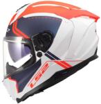 LS2 Cască integrală pentru motocicletă LS2 FF817 Challenger II Titan, alb mat-albastru-roșu (LS168170602-MASTER)