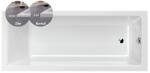 M-Acryl Sandra Slim fehér színű egyenes akril kád vékony peremmel 170x70 kádlábbal és peremrögzítővel (12394)