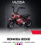 ULTRA Mini Motocicleta Electrica Monkey Bike 300W, 24V, Baterie 10Ah, 2 Trepte Viteza, 21KM H, Frana Disc Spate, Roti Ajutatoare (C1159)