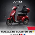 ULTRA Scuter Electric de Mobilitate 3 Roti Ultra Motorcross 1000W, 60V, Baterie 20Ah, Autonomie 50, 70KM, Viteza 25KM H, Sarcina 100KG (C1154)