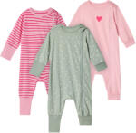 Tchibo - 3 kislány egyrészes pizsama - kisgyerek - méret 74/80 - zöld/mintás