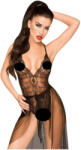 Penthouse Best Forplay - csipke body tüll kendővel (fekete) - sexshopcenter