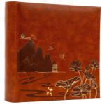 Gedeon Fotóalbum 22x22 cm Könyvkötésű 200 Darab 10x15 cm-es Fotóhoz Lotus Barna (AAE730)