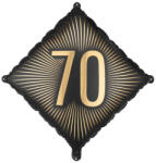 PartyDeco S. r. o 70. Évszámos lufi, fólia, fekete, arany számmal