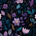 Takoy Fésült szabadidő anyag pamut poliészterrel lila virágok Relax