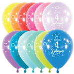  Szám, Számos lufi 11" 28cm 6db 4-es lufi Boldog 4. szülinapot! (LUFI532476)