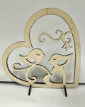  Szerelmes Madárpár - Lézervágott fa dekoráció (FEHD120)