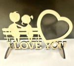  Lézervágott fa dísz - "I LOVE YOU (FEV06)