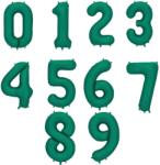  Számos fólia lufi üvegzöld 86 cm 0-9 szám (5904555082175)