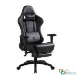 Blirowin Scaun ergonomic premium de birou sau gaming, Blirowin®, suport lombar reglabil cu masaj, spuma cu memorie, sezut cu revenire rapida, suport picioare extensibil, piele PU, negru (SCA61286128)