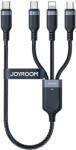 JOYROOM Cablu pentru incarcare si transfer de date Joyroom S-A18 3 in 1, USB la USB-C/Lightning/Micro-USB, 3.5A, 1.2m, Negru (6956116708986)