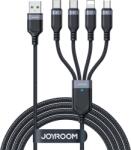 JOYROOM Cablu pentru incarcare si transfer de date 4 in 1 Joyroom S-A18, USB - Micro-USB/Lightning/2 x USB-C, 3.5A, 1.2m, Negru (S-A18)
