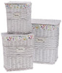 AdTrend Set 3 cosuri rufe, depozitare lemn salcie textil 32 x 20, 5 x 39, 5, 39 x 28 x 44, 5, 46 x 34, 5 x 56 cm (112912)