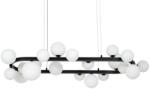 Settimo Lustra moderna ovala ALURE neagra cu globuri din sticla alba 120x55 cm (KI377)