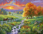 Figured Art Set pictura pe numere, cu sasiu, Pasune insorita, 40x50 cm (FA10017-Y)