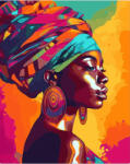 Figured Art Set pictura pe numere, cu sasiu, Femeie din Africa, 40x50 cm (FA10240-Y)