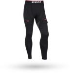 CCM Pantaloni Lungi cu Suspensor, Senior, CCM COMPRESSION PANTS · Negru