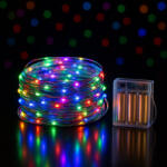 Remishop Fényhuzal 5m elemes színes 50 LED 8 fénymód kültéri/beltéri