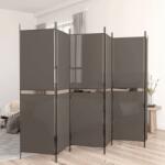 vidaXL Параван за стая, 6 панела, антрацит, 300x220 cм, текстил (350256)