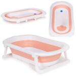 ECOTOYS Összecsukható baba fürdetőkád leeresztődugóval, rózsaszín, 81×49, 5 cm (HA-B27 PINK)